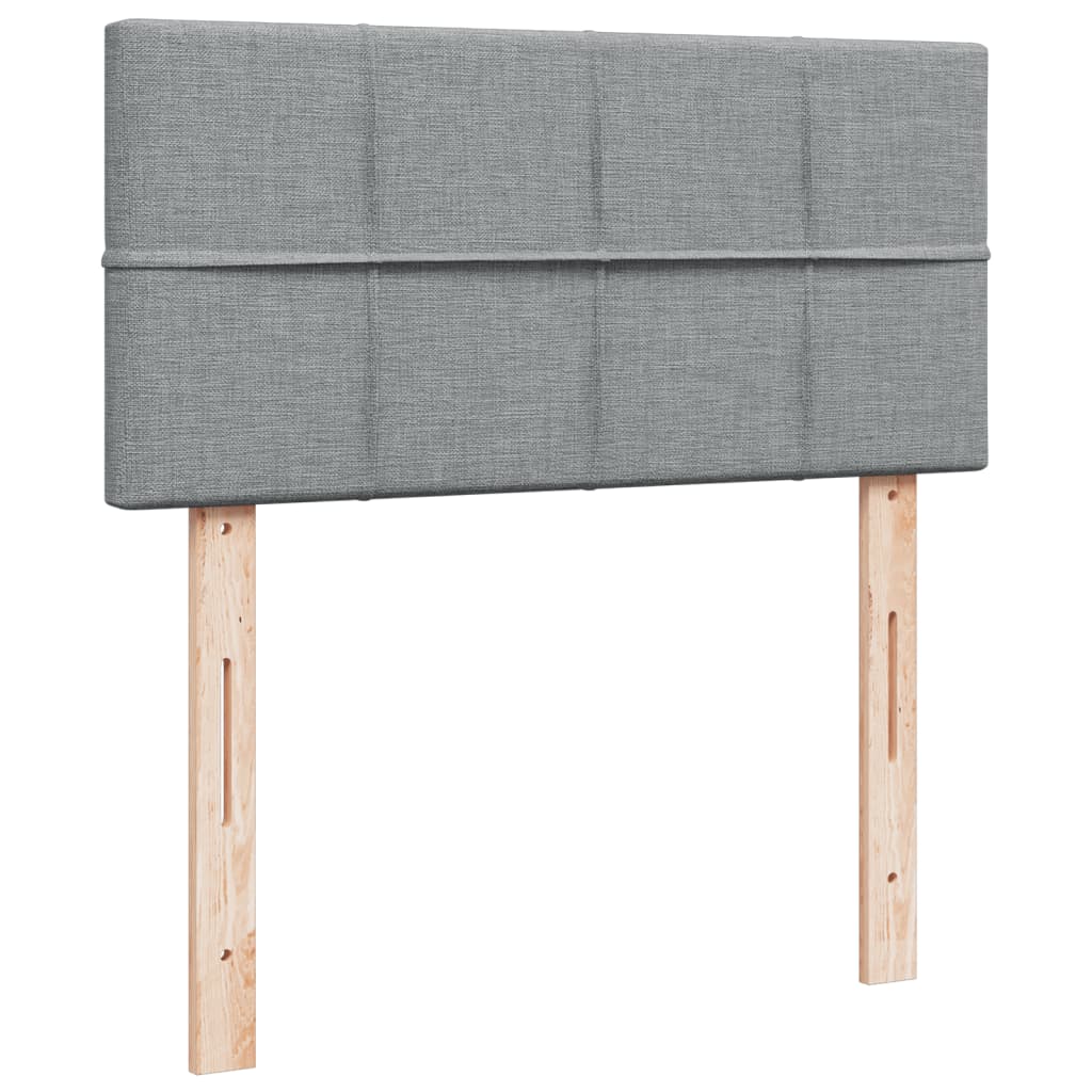 Sommier à lattes de lit avec matelas gris clair 80x200 cm tissu - XIOS