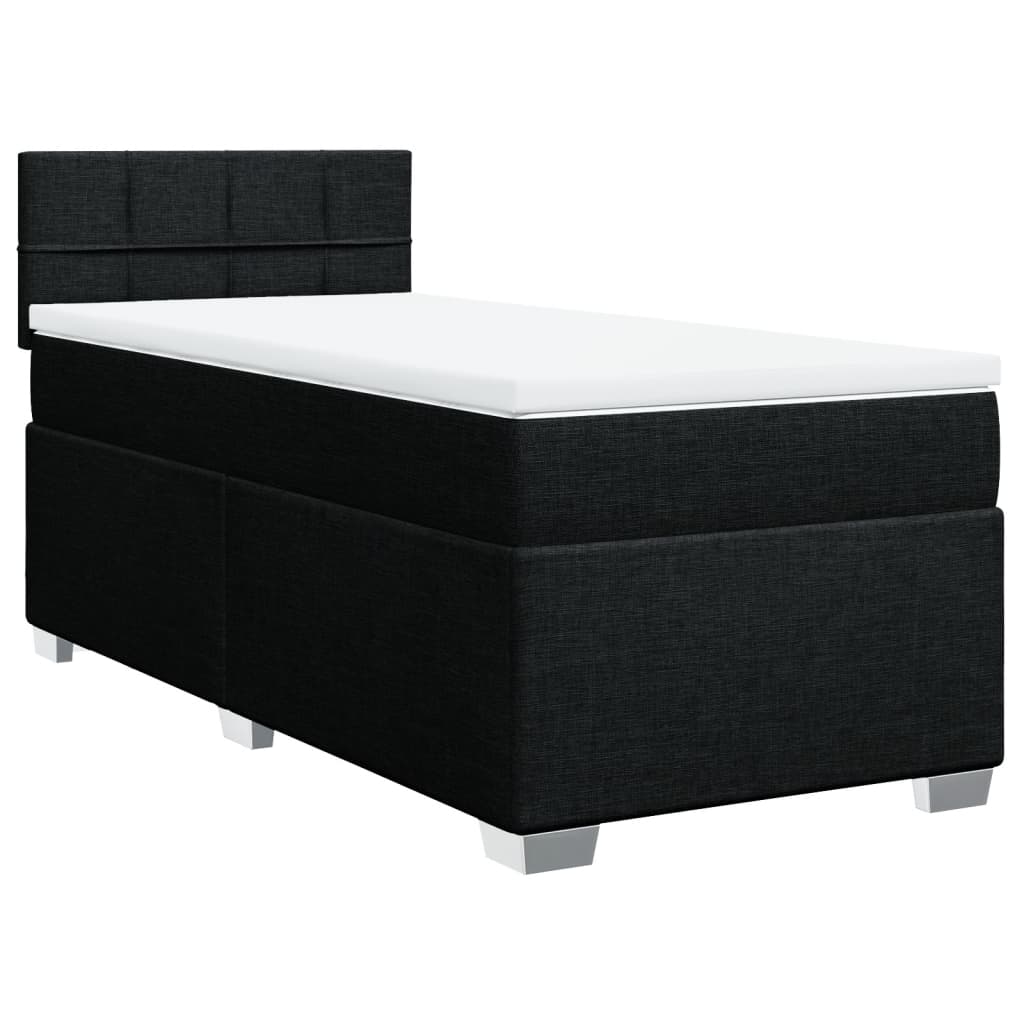 Sommier à lattes de lit et matelas Noir 80x200 cm Tissu - XIOS