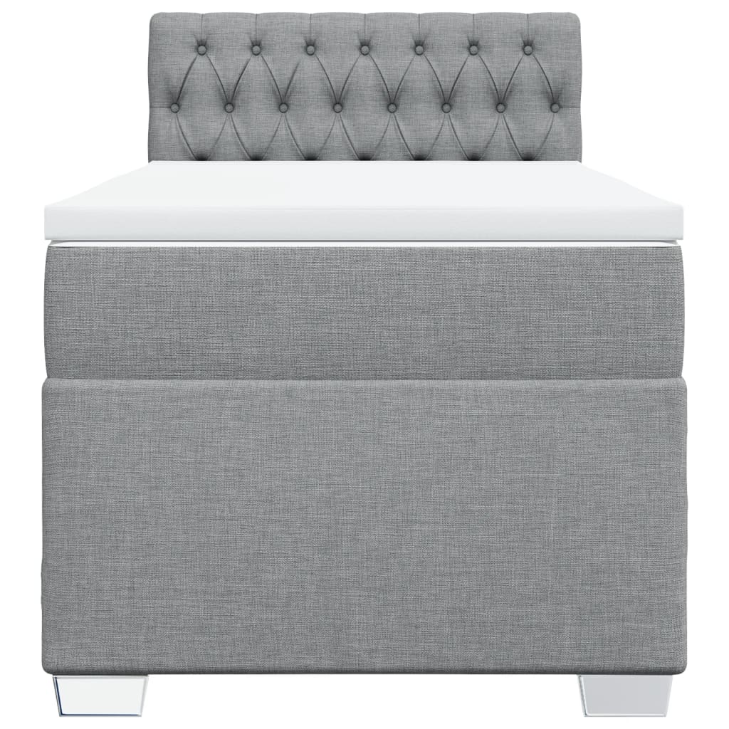 Sommier à lattes de lit avec matelas gris clair 80x200 cm tissu - XIOS