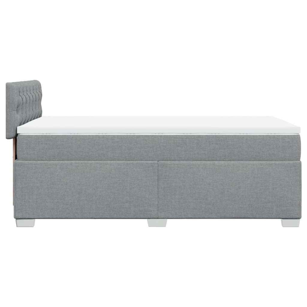 Sommier à lattes de lit avec matelas gris clair 80x200 cm tissu - XIOS