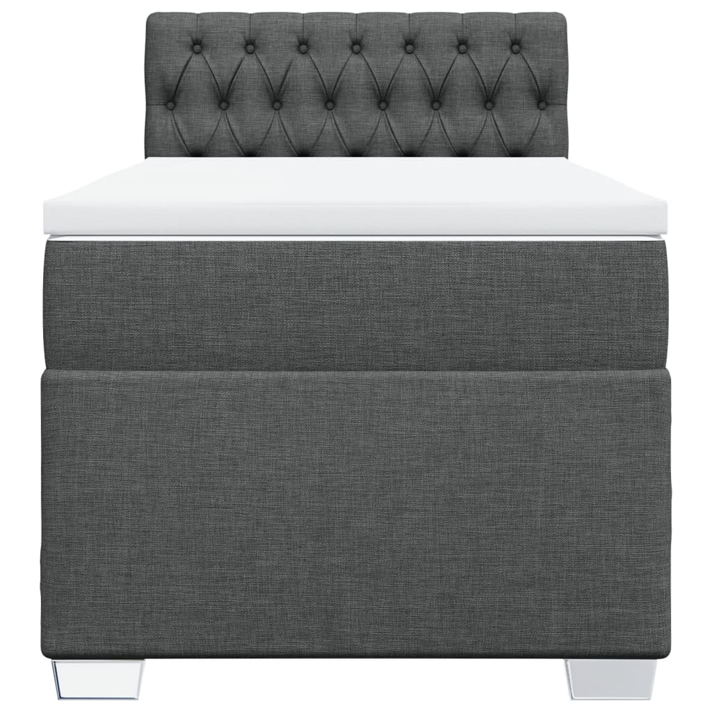 Sommier à lattes de lit avec matelas Gris foncé 80x200 cm Tissu - XIOS