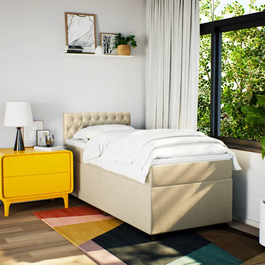 Sommier à lattes de lit avec matelas Crème 80x200 cm Tissu - XIOS