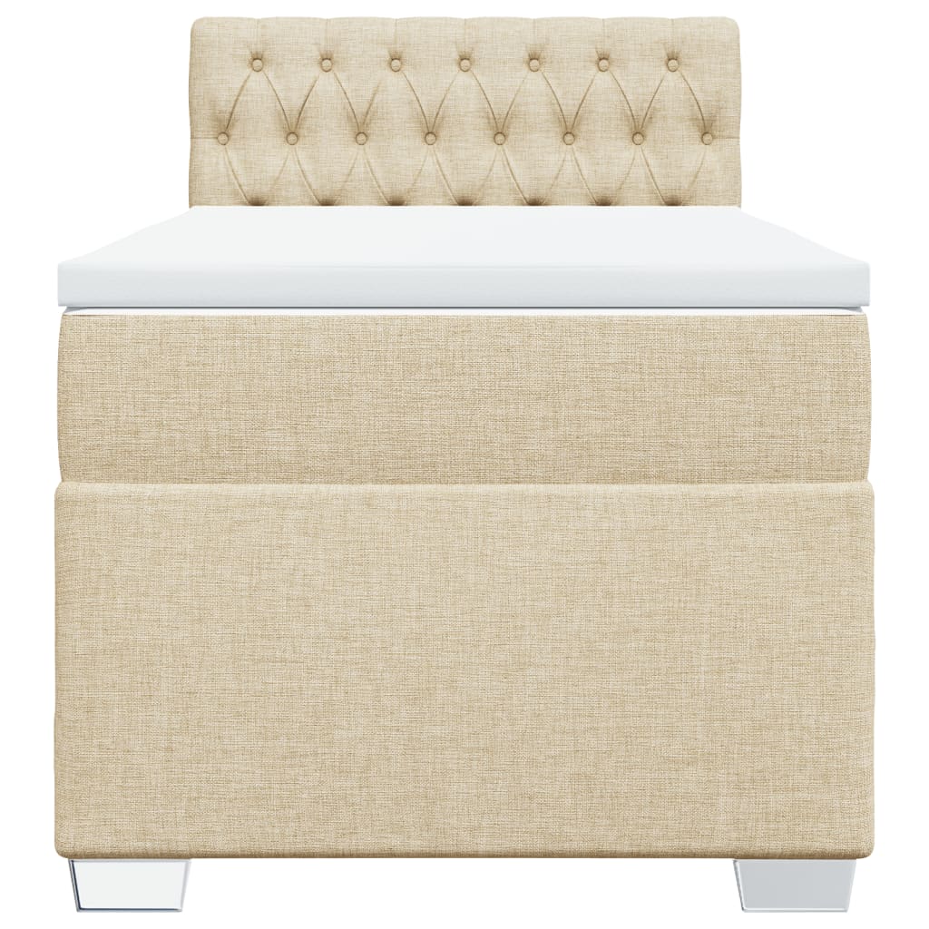 Sommier à lattes de lit avec matelas Crème 80x200 cm Tissu - XIOS