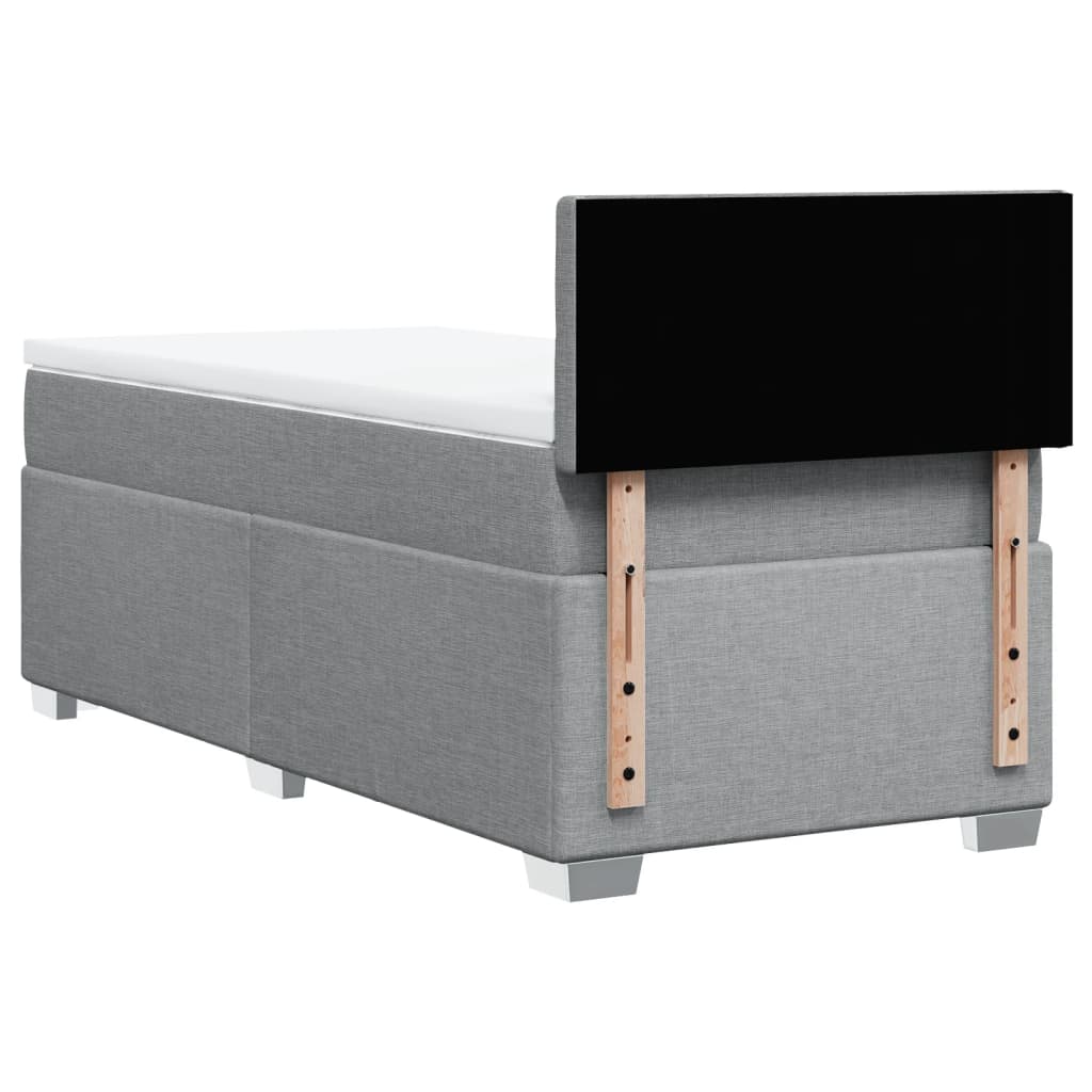 Sommier à lattes de lit avec matelas gris clair 80x200 cm tissu - XIOS