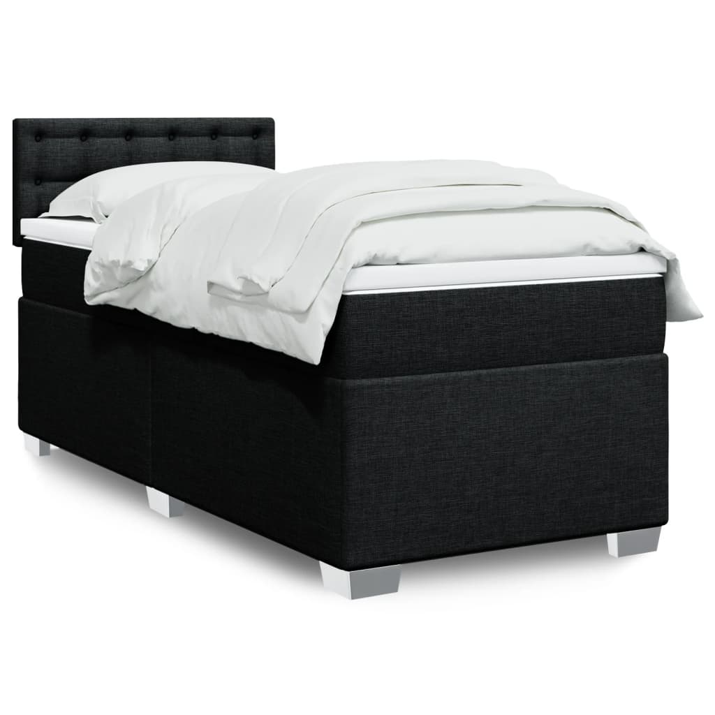 Sommier à lattes de lit et matelas Noir 80x200 cm Tissu - XIOS