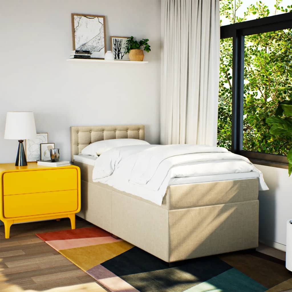 Sommier à lattes de lit avec matelas Crème 80x200 cm Tissu - XIOS
