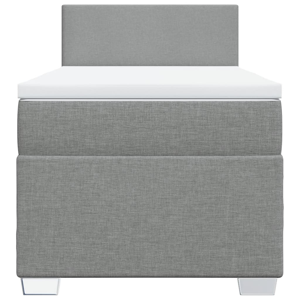 Sommier à lattes de lit et matelas Gris clair 90x190 cm Tissu - XIOS