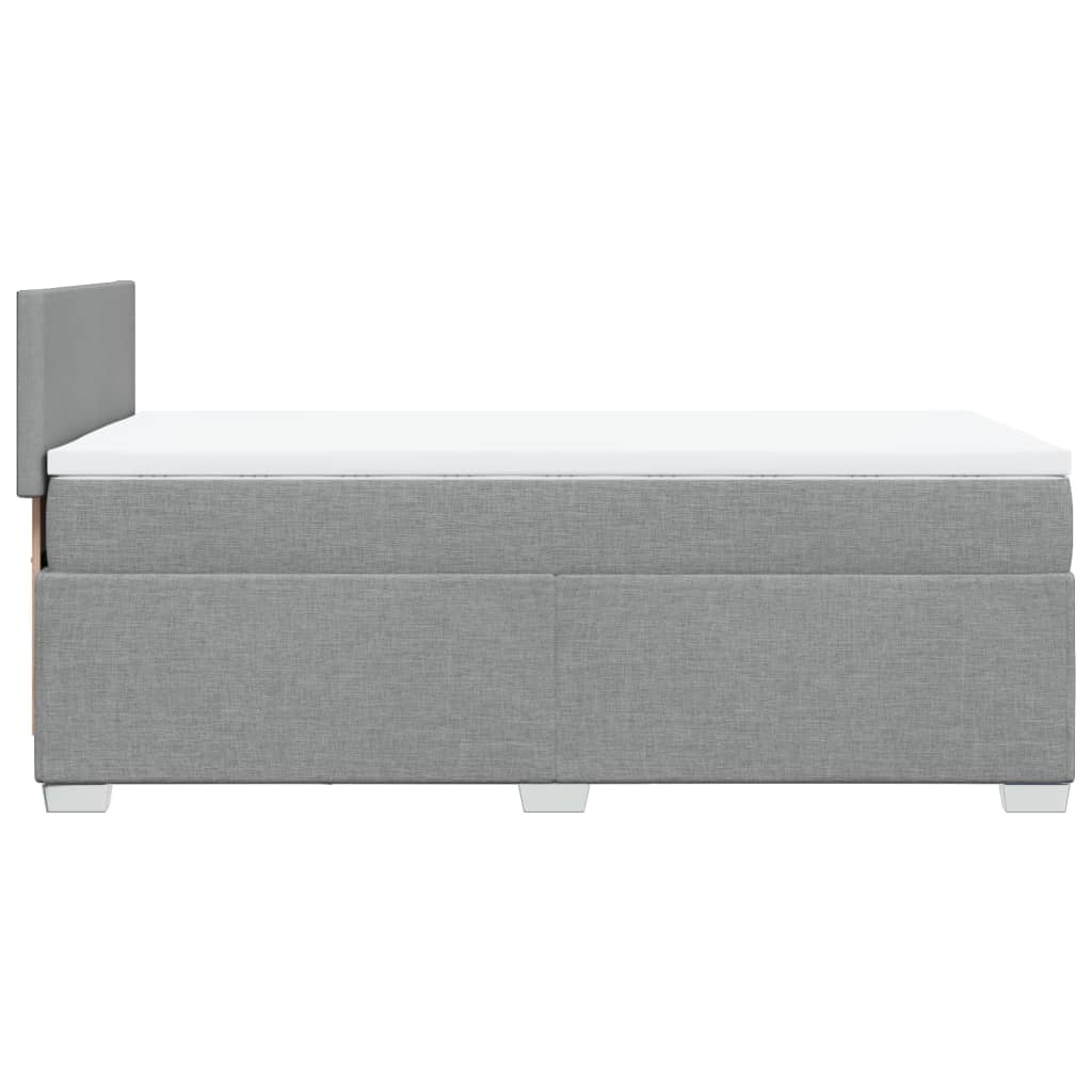 Sommier à lattes de lit et matelas Gris clair 90x190 cm Tissu - XIOS