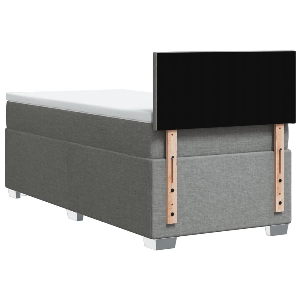 Sommier à lattes de lit et matelas Gris clair 90x190 cm Tissu - XIOS