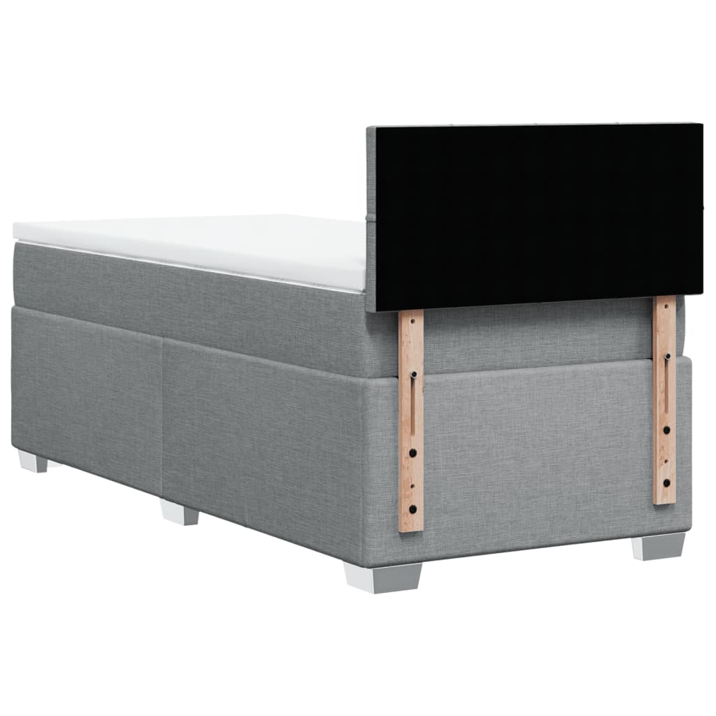 Sommier à lattes de lit et matelas Gris clair 90x190 cm Tissu - XIOS