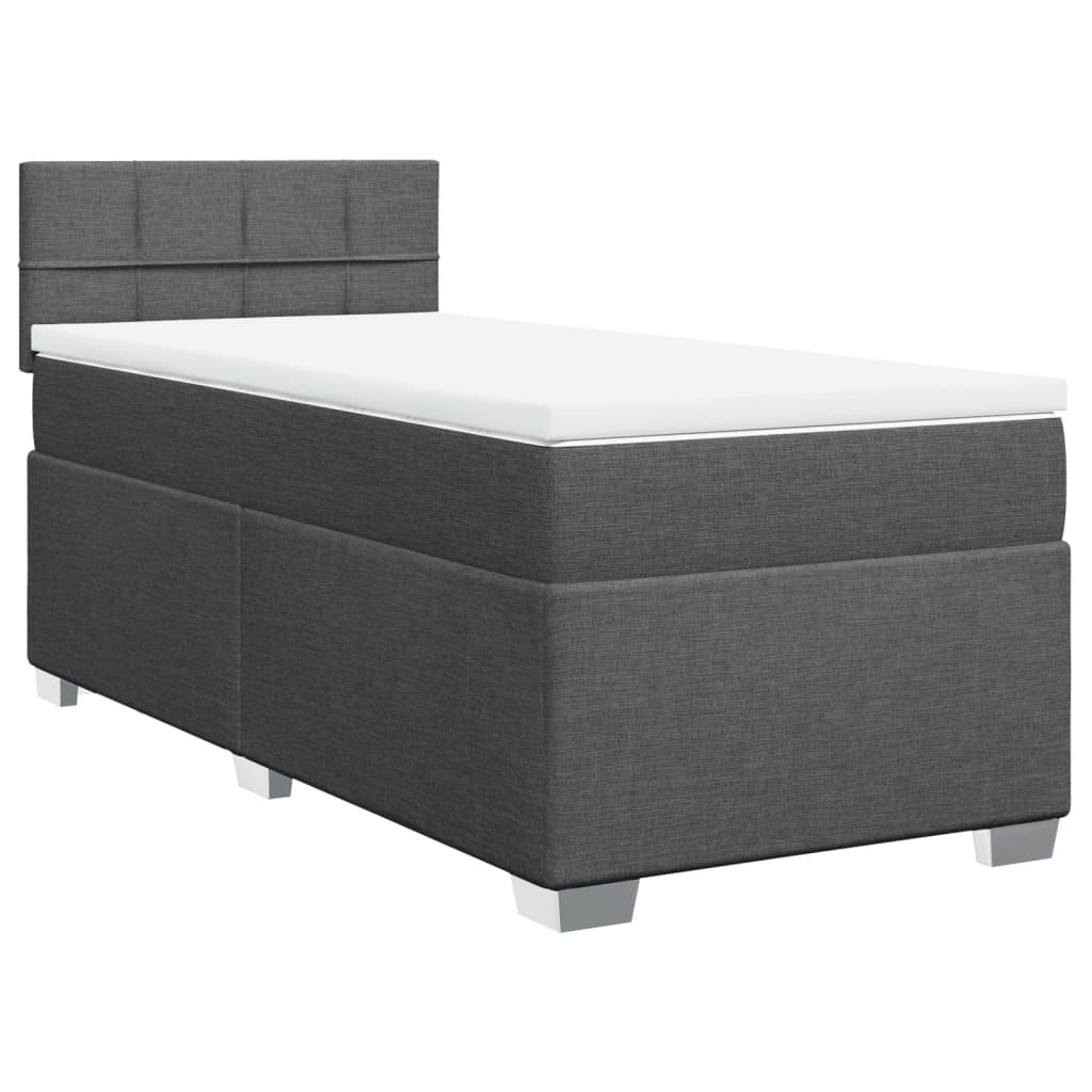 Sommier à lattes de lit et matelas Gris foncé 90x190 cm Tissu - XIOS