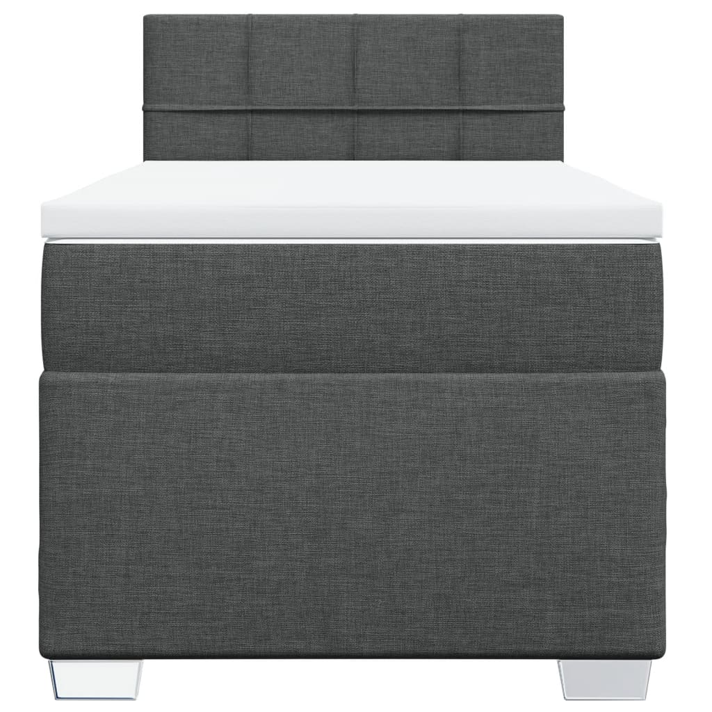 Sommier à lattes de lit et matelas Gris foncé 90x190 cm Tissu - XIOS