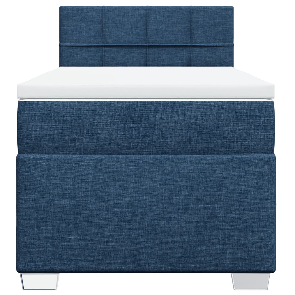 Sommier à lattes de lit avec matelas Bleu 90x190 cm Tissu - XIOS