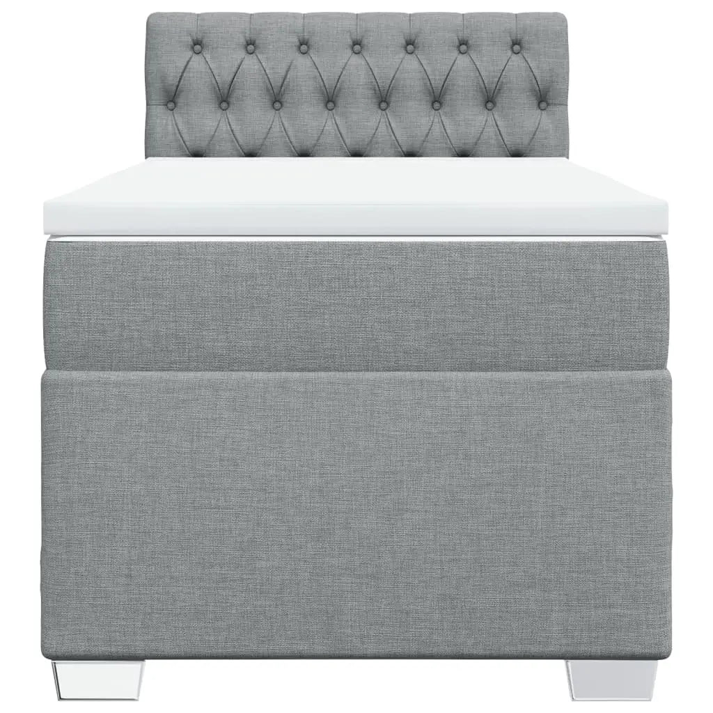 Sommier à lattes de lit et matelas Gris clair 90x190 cm Tissu - XIOS