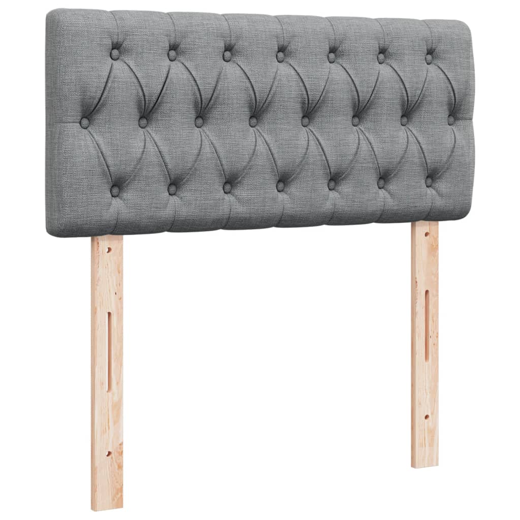 Sommier à lattes de lit et matelas Gris clair 90x190 cm Tissu - XIOS