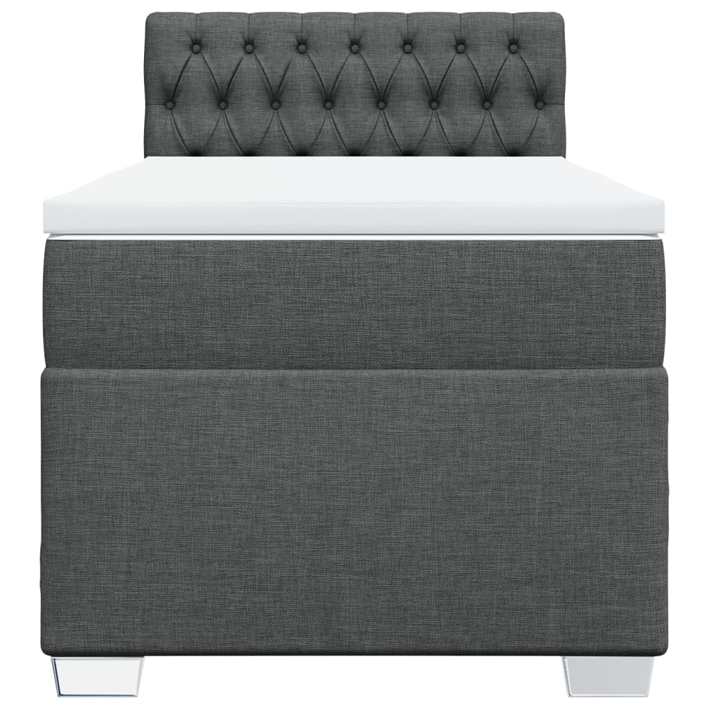 Sommier à lattes de lit et matelas Gris foncé 90x190 cm Tissu - XIOS