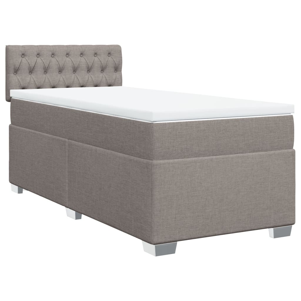 Sommier à lattes de lit avec matelas Taupe 90x190 cm Tissu - XIOS