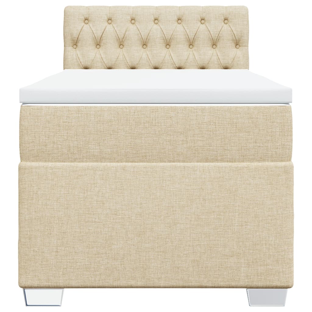 Sommier à lattes de lit et matelas Crème 90x190 cm Tissu - XIOS