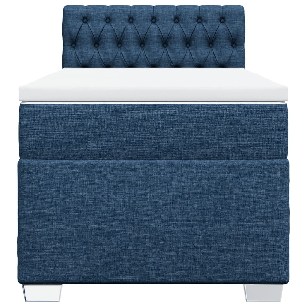 Sommier à lattes de lit avec matelas Bleu 90x190 cm Tissu - XIOS
