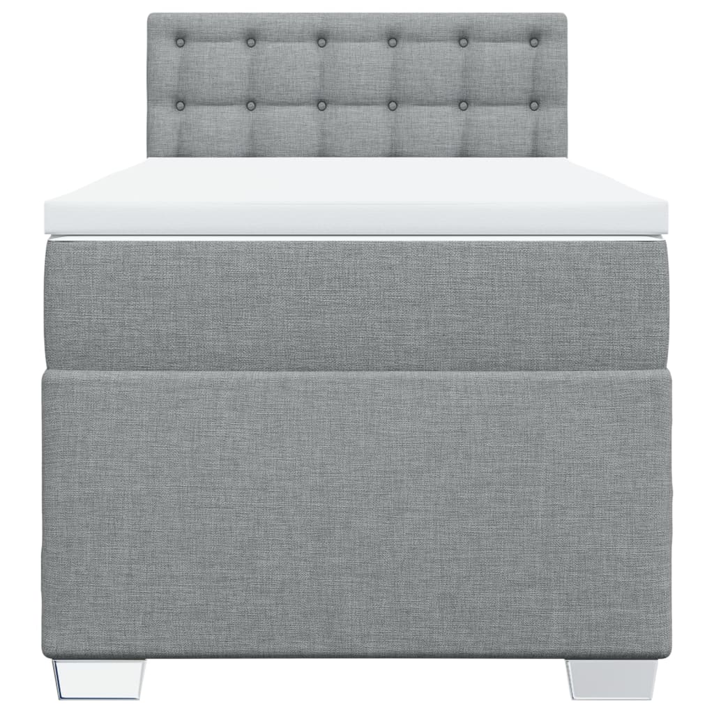 Sommier à lattes de lit et matelas Gris clair 90x190 cm Tissu - XIOS