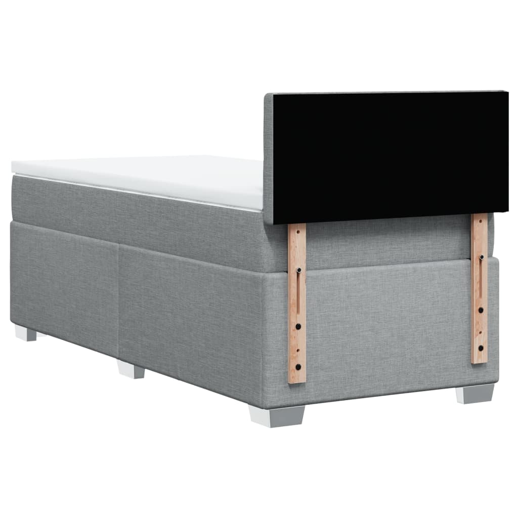 Sommier à lattes de lit et matelas Gris clair 90x190 cm Tissu - XIOS