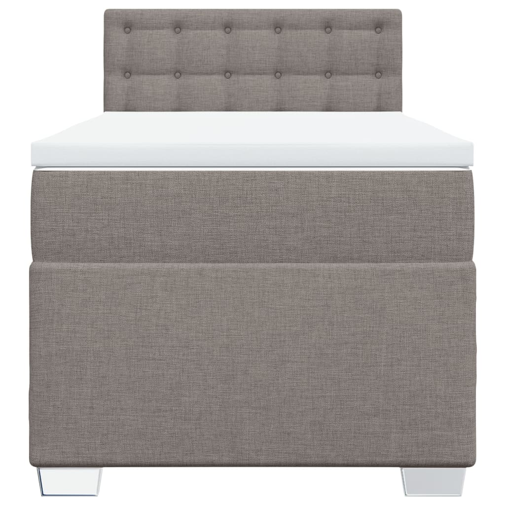 Sommier à lattes de lit avec matelas Taupe 90x190 cm Tissu - XIOS