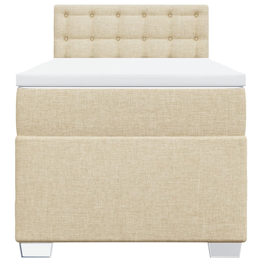 Sommier à lattes de lit et matelas Crème 90x190 cm Tissu - XIOS