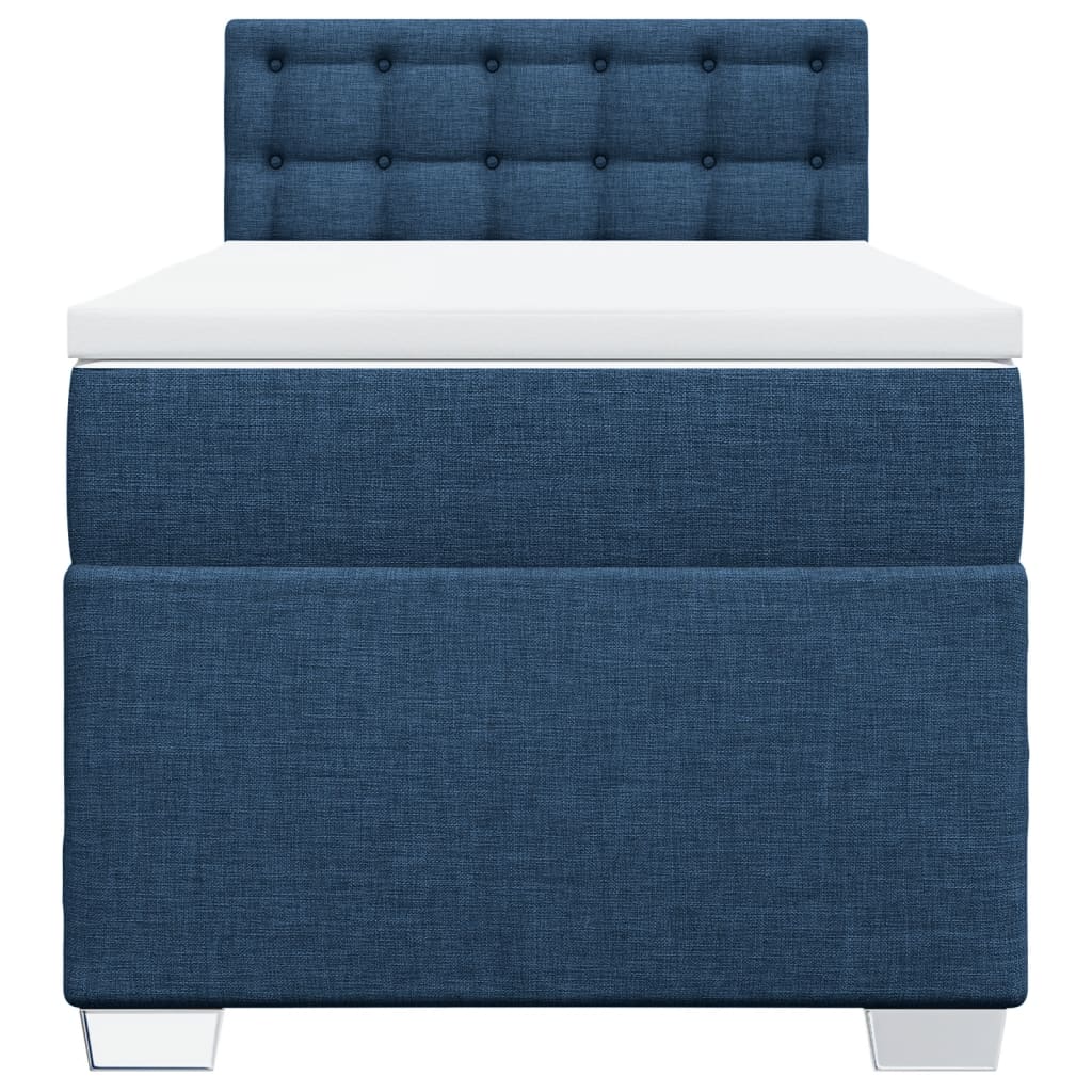Sommier à lattes de lit avec matelas Bleu 90x190 cm Tissu - XIOS