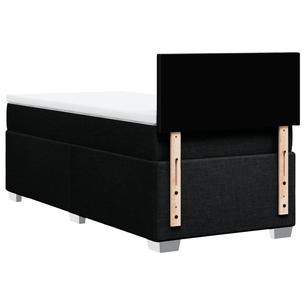 Sommier à lattes de lit avec matelas Noir 90x200 cm Tissu - XIOS
