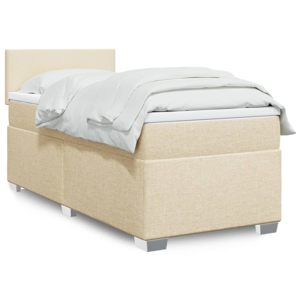 Sommier à lattes de lit avec matelas Crème 90x200 cm Tissu - XIOS