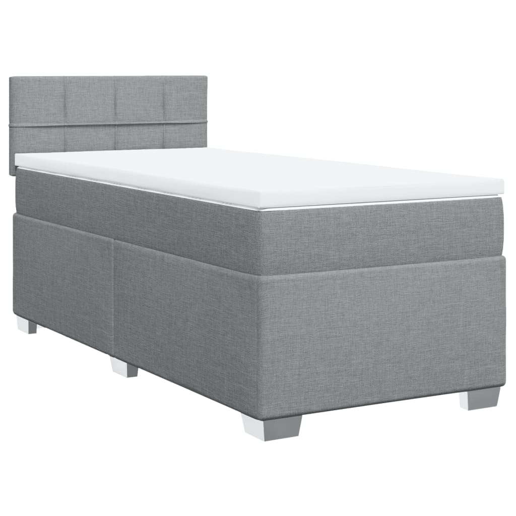 Sommier à lattes de lit avec matelas Gris clair 90x200 cm Tissu - XIOS