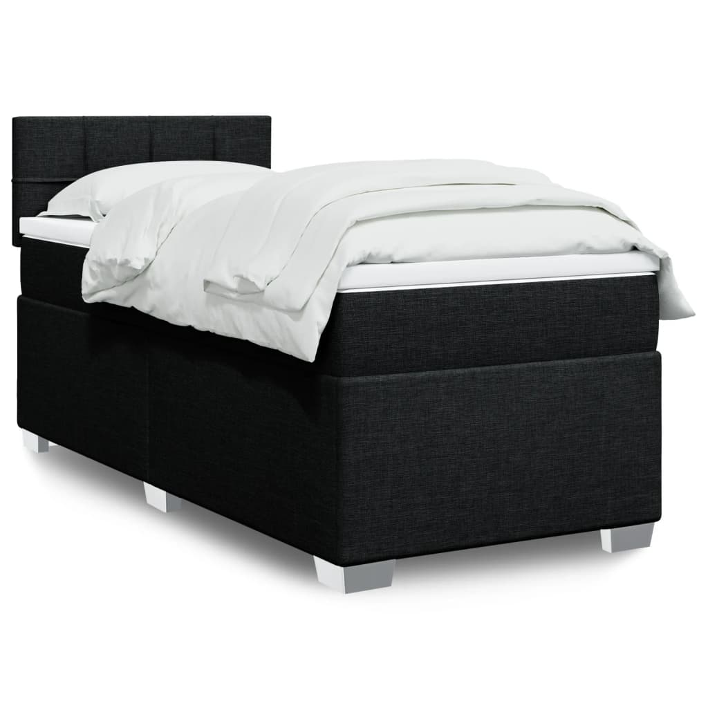 Sommier à lattes de lit avec matelas Noir 90x200 cm Tissu - XIOS