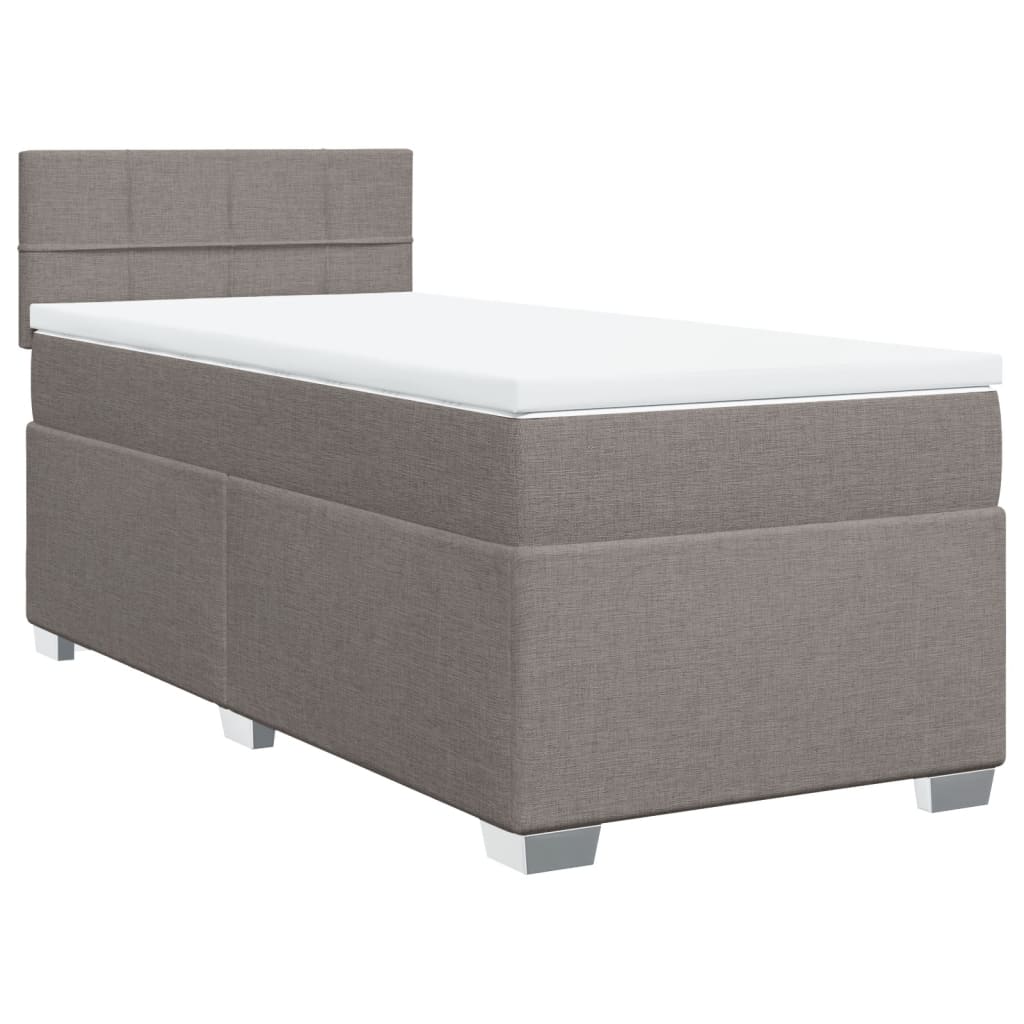 Sommier à lattes de lit avec matelas Taupe 90x200 cm Tissu - XIOS