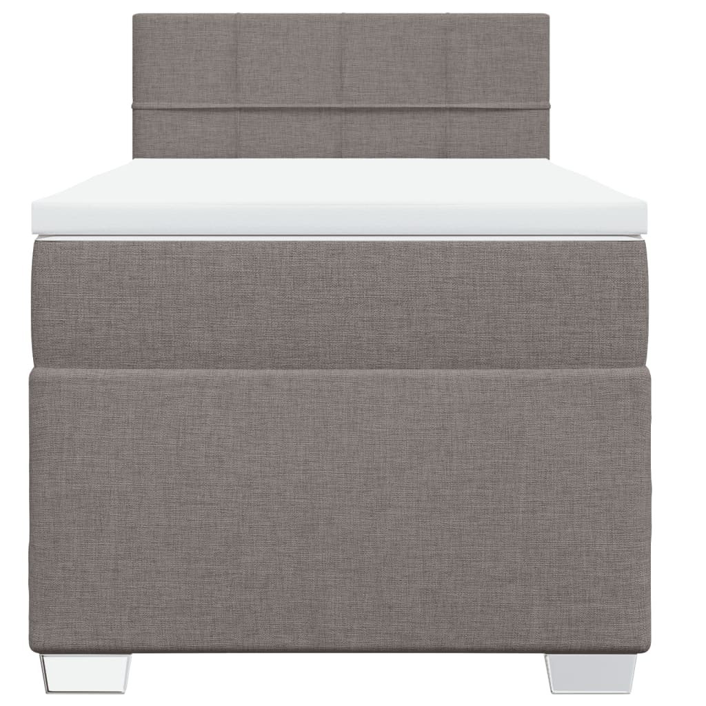 Sommier à lattes de lit avec matelas Taupe 90x200 cm Tissu - XIOS