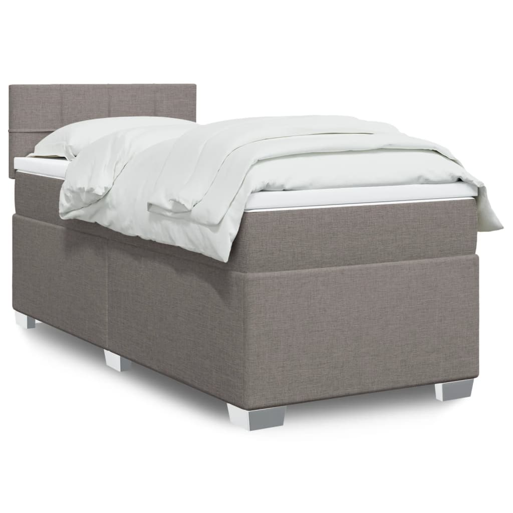 Sommier à lattes de lit avec matelas Taupe 90x200 cm Tissu - XIOS
