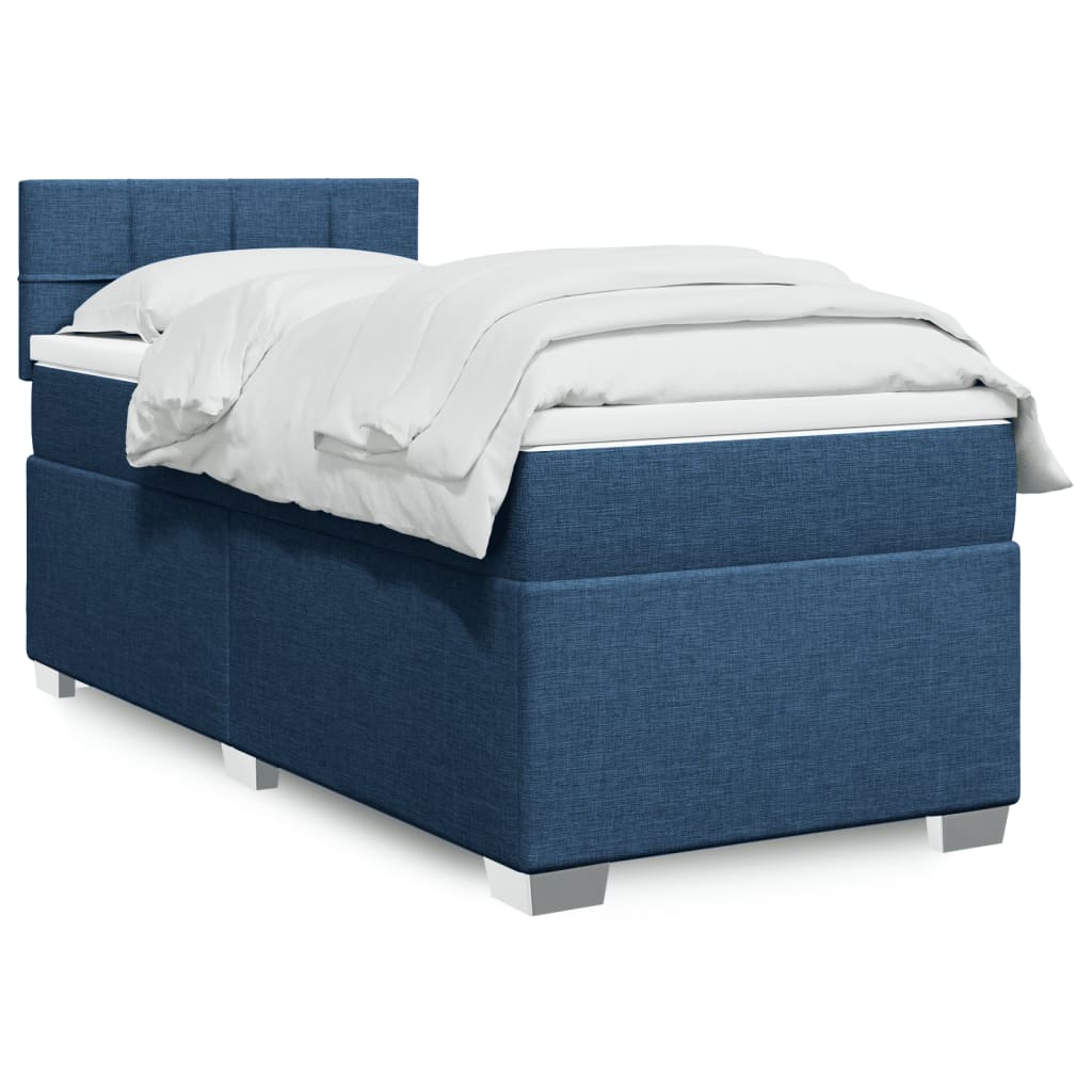 Sommier à lattes de lit avec matelas Bleu 90x200 cm Tissu - XIOS