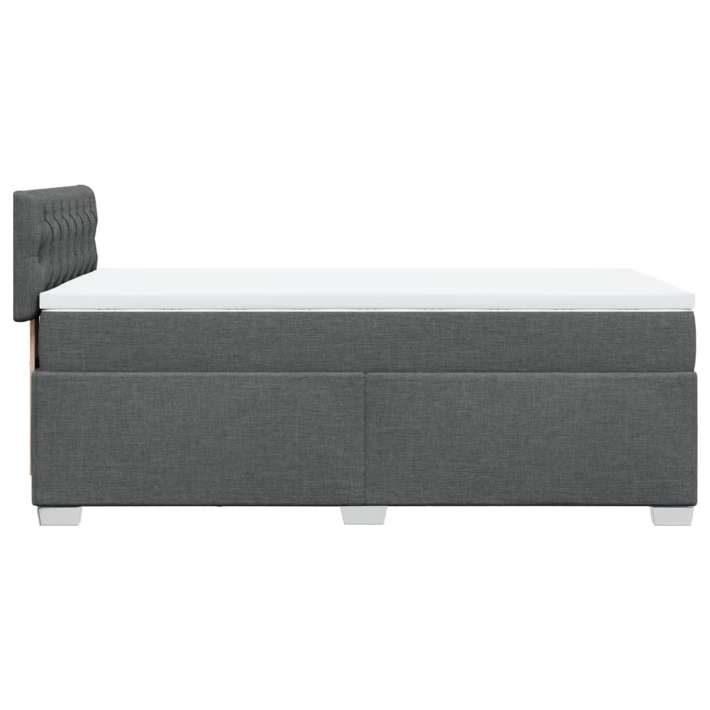 Sommier à lattes de lit avec matelas Gris foncé 90x200 cm Tissu - XIOS