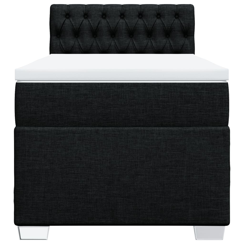 Sommier à lattes de lit avec matelas Noir 90x200 cm Tissu - XIOS