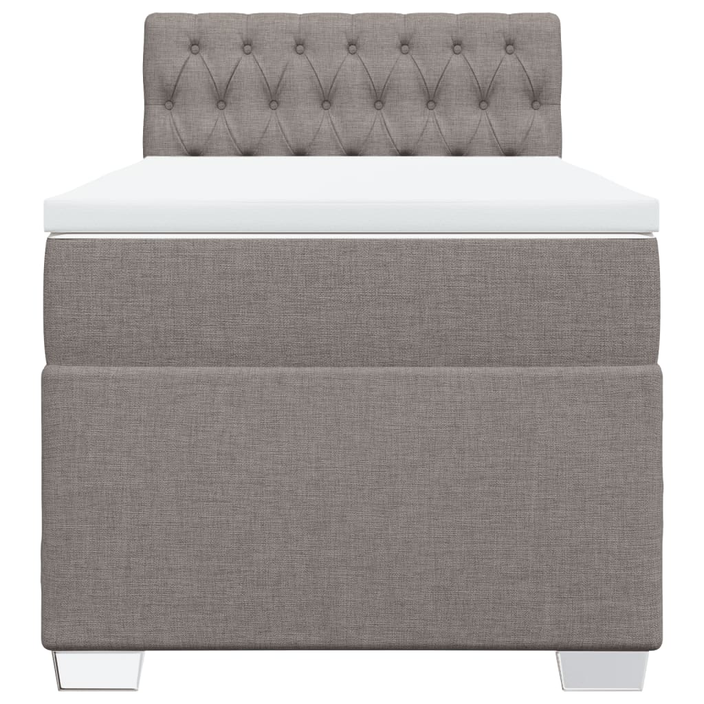 Sommier à lattes de lit avec matelas Taupe 90x200 cm Tissu - XIOS