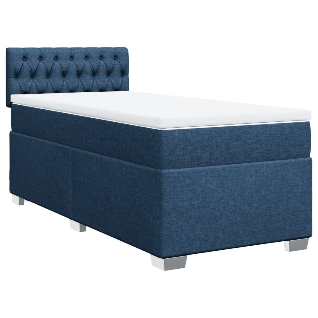 Sommier à lattes de lit avec matelas Bleu 90x200 cm Tissu - XIOS