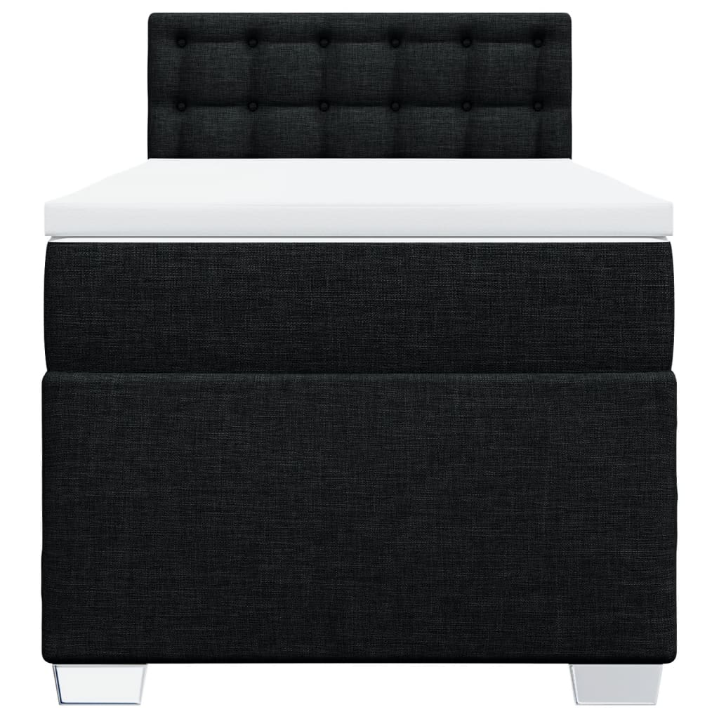 Sommier à lattes de lit avec matelas Noir 90x200 cm Tissu - XIOS