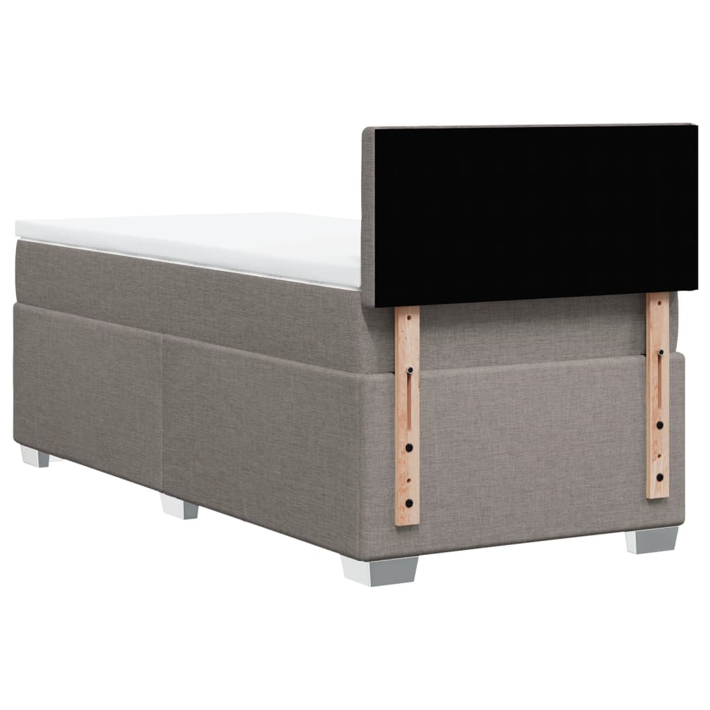 Sommier à lattes de lit avec matelas Taupe 90x200 cm Tissu - XIOS