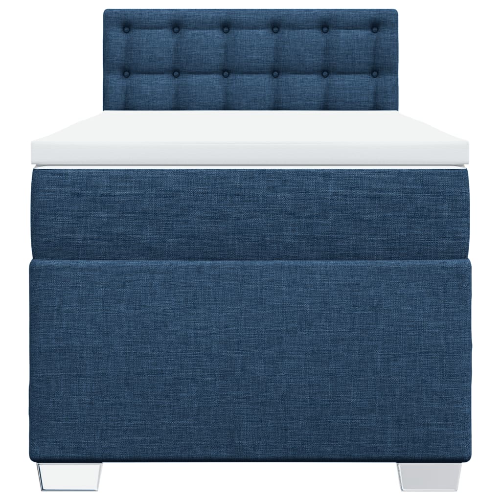 Sommier à lattes de lit avec matelas Bleu 90x200 cm Tissu - XIOS