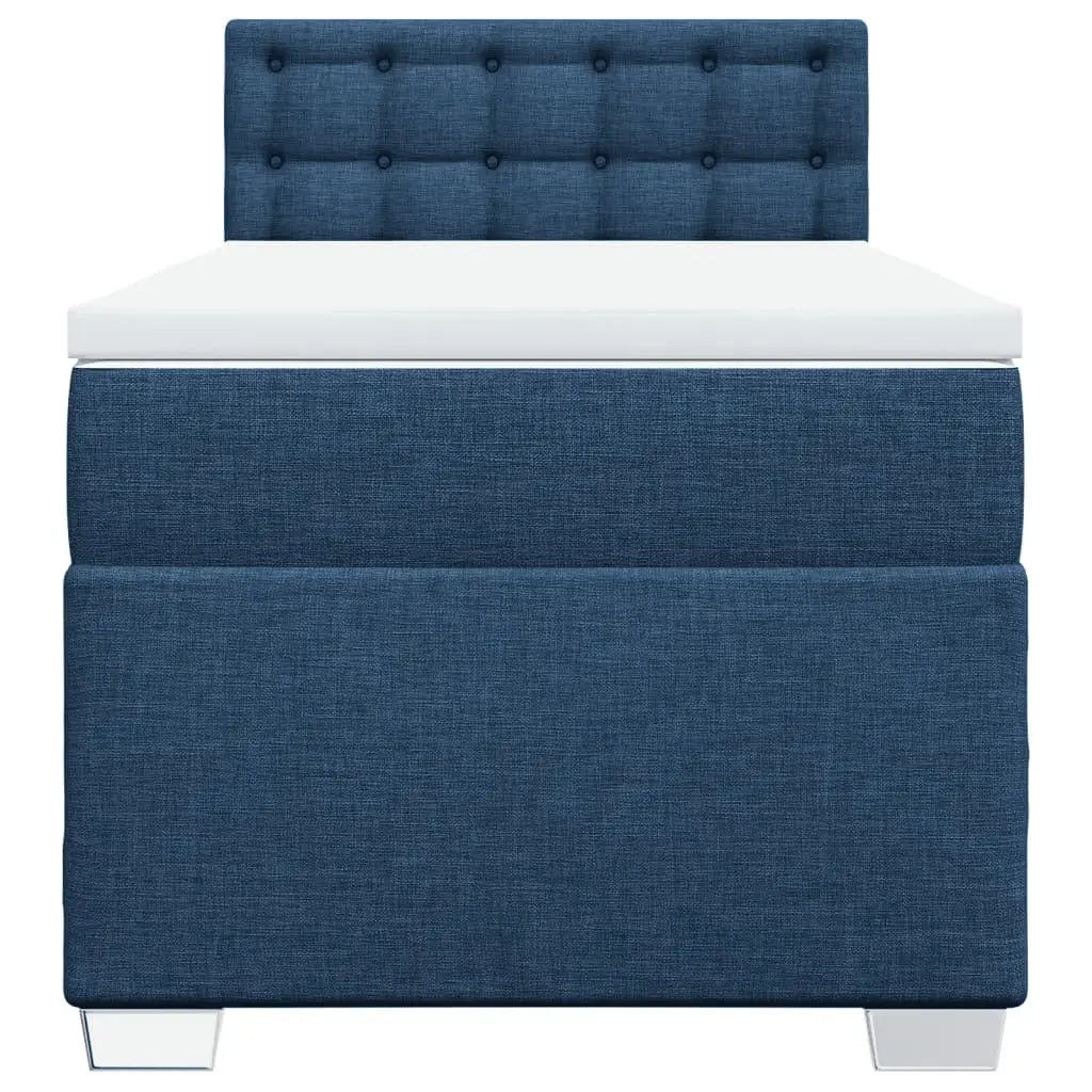Sommier à lattes de lit avec matelas Bleu 90x200 cm Tissu - XIOS