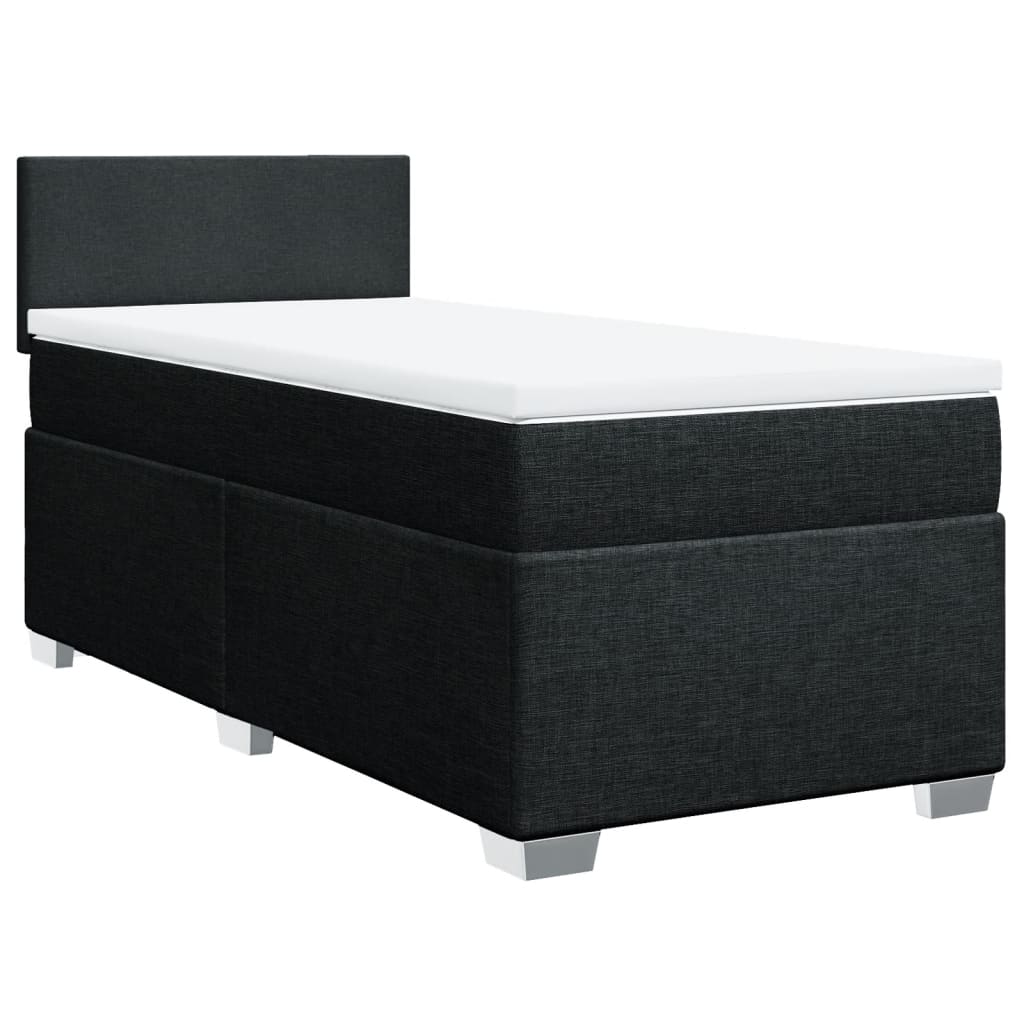 Sommier à lattes de lit avec matelas Noir 100x200 cm Tissu - XIOS