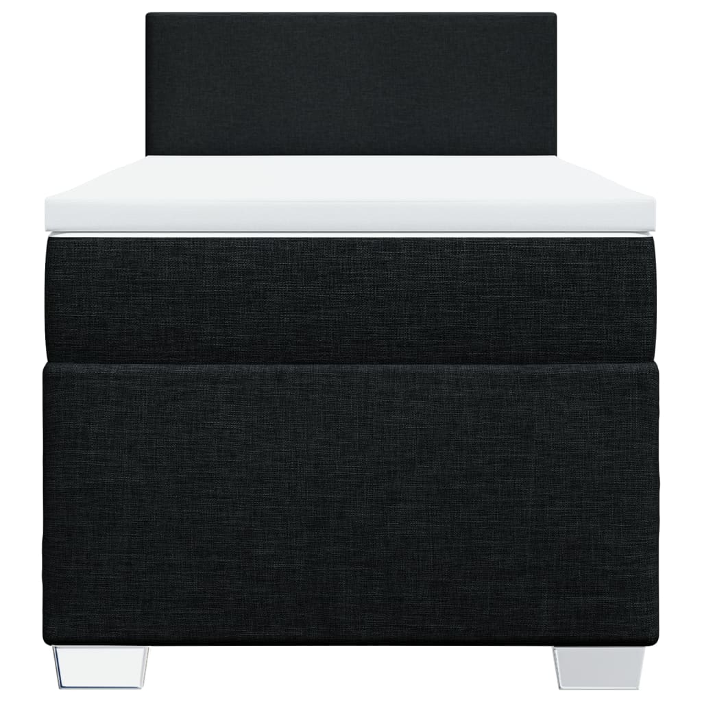 Sommier à lattes de lit avec matelas Noir 100x200 cm Tissu - XIOS