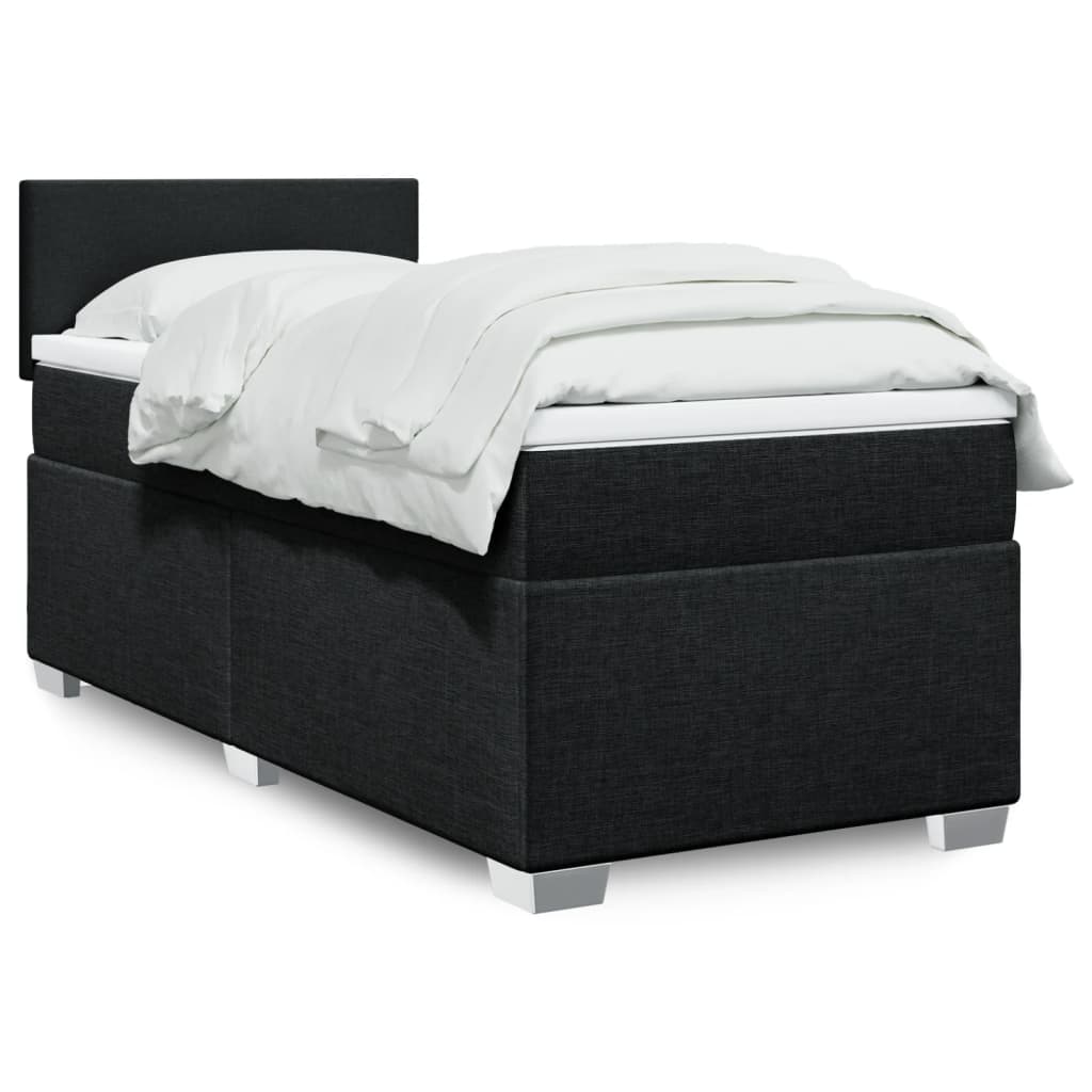 Sommier à lattes de lit avec matelas Noir 100x200 cm Tissu - XIOS