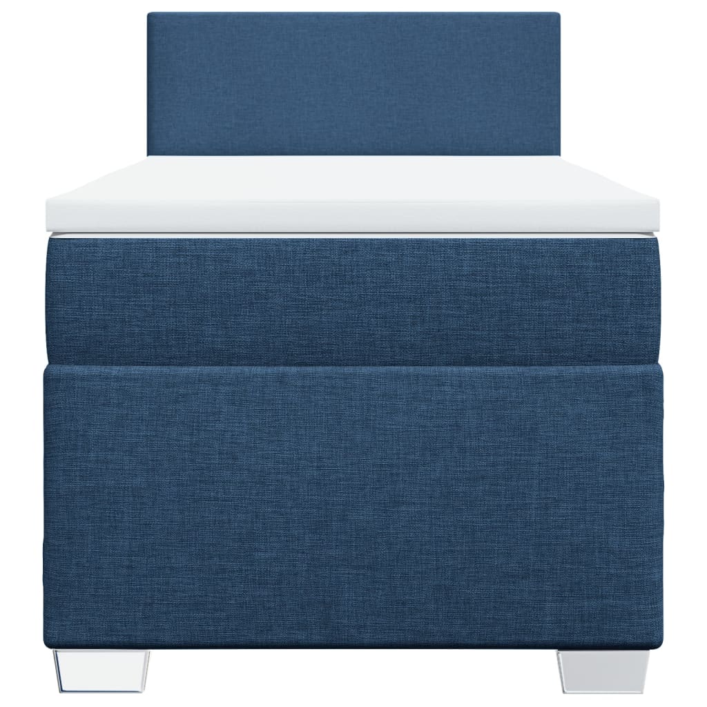 Sommier à lattes de lit avec matelas Bleu 100x200 cm Tissu - XIOS