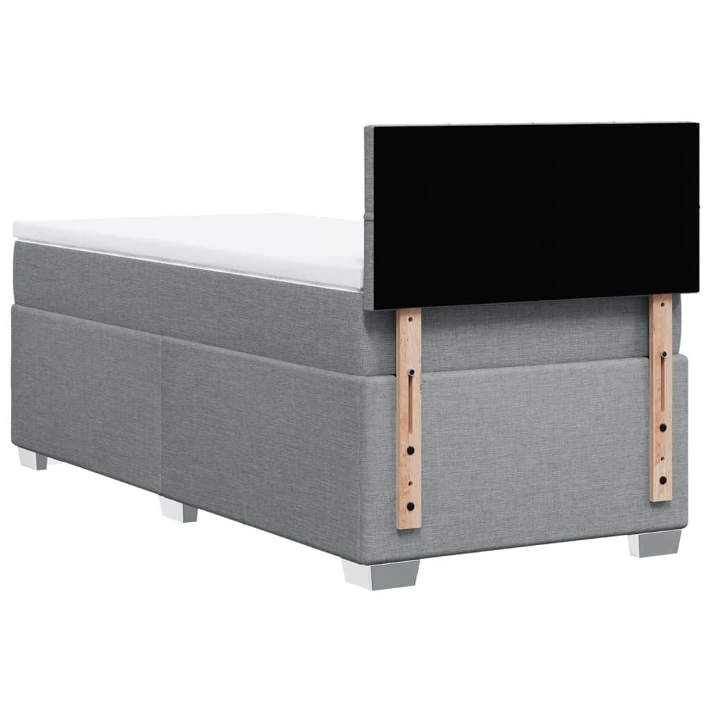 Sommier à lattes de lit avec matelas Gris clair 100x200cm Tissu - XIOS