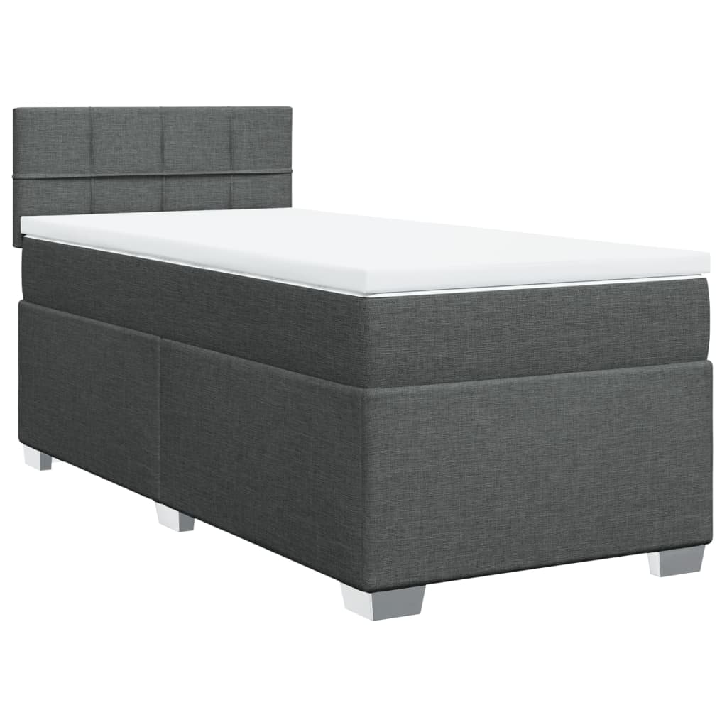 Sommier à lattes de lit avec matelas Gris foncé 100x200cm Tissu - XIOS